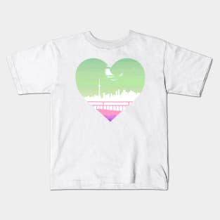 Genderfae night cityscape subtle heart Kids T-Shirt